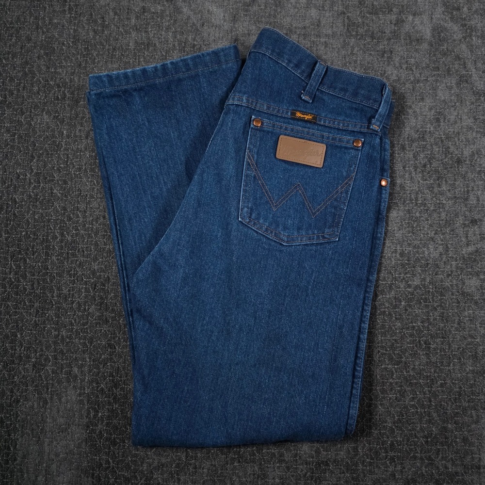 Wrangler 13MWZ Cowboy Cut Jeans Mens 33x29 Blue Denim Straight Leg Indigo Rodeo